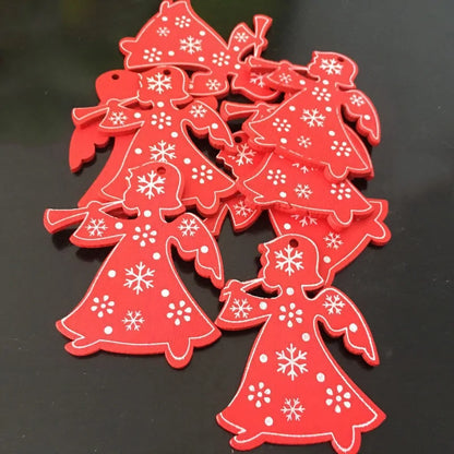 New Year and Christmas Wood Ornaments