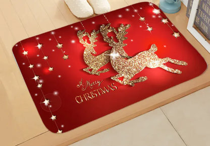 Christmas picture absorbent bathroom mat