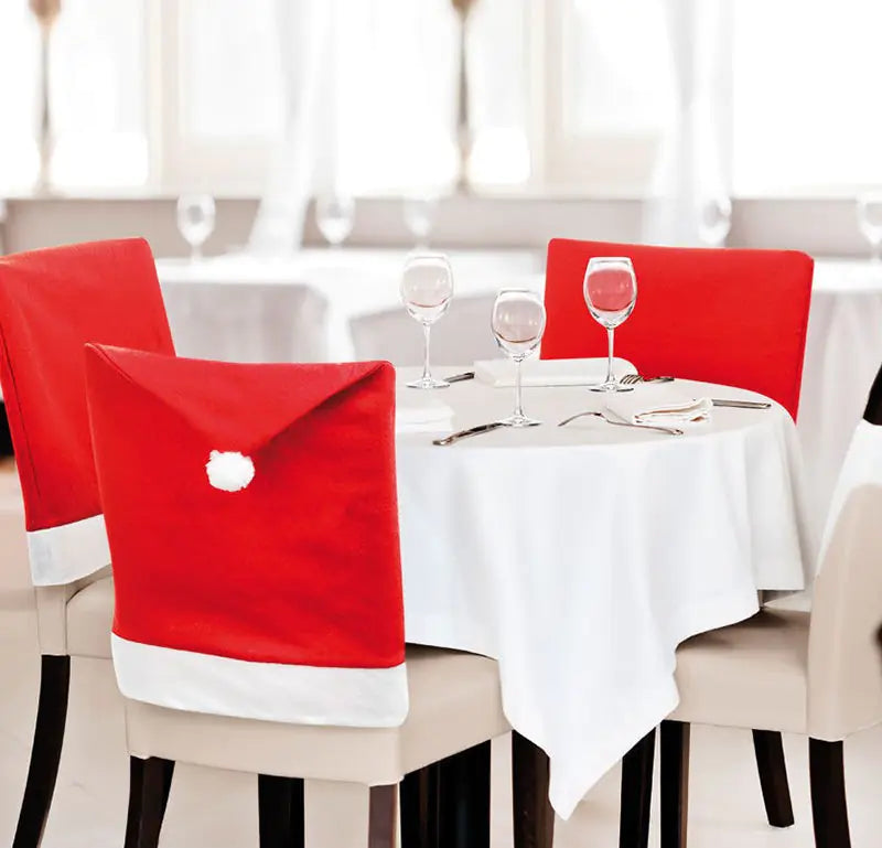 Christmas Santa Hat Chair Covers