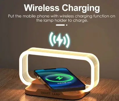 Multifunction Wireless Charger Stand with LED Lamp