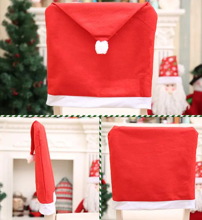 Christmas Santa Hat Chair Covers