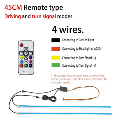 2 Pieces RGB Daytime Strip For Headlight