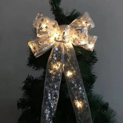 Large Printed Light Up Christmas Bow