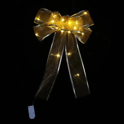 Large Printed Light Up Christmas Bow