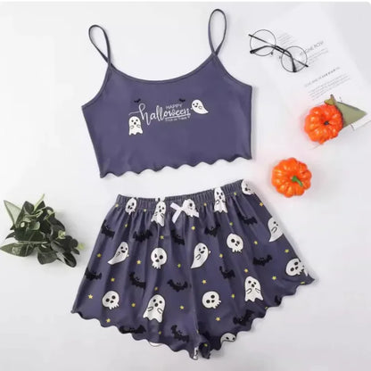 Halloween Women's Cozy Polyester Pajama Set