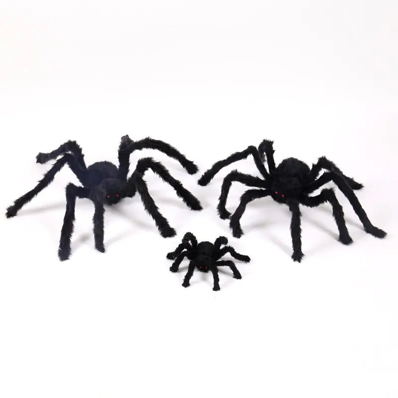 Halloween Giant Black Plush Spider Decoration