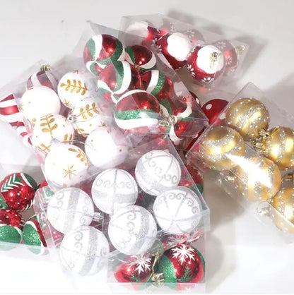 6cm Painted Christmas Ball Decorations Arrangement Props