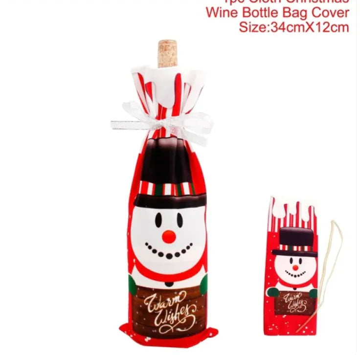 HolidayCheers™ Christmas Wine Bottle Cover – Festive Holiday Decoration