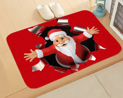 Christmas picture absorbent bathroom mat