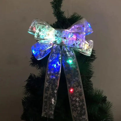 Large Printed Light Up Christmas Bow