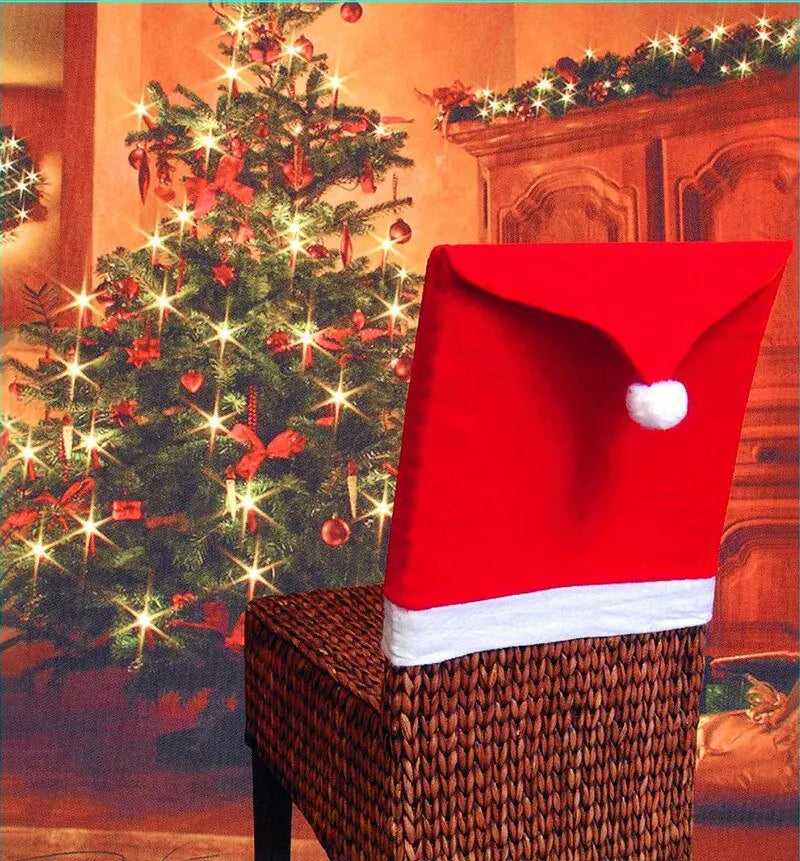 Christmas Santa Hat Chair Covers