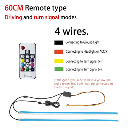 2 Pieces RGB Daytime Strip For Headlight