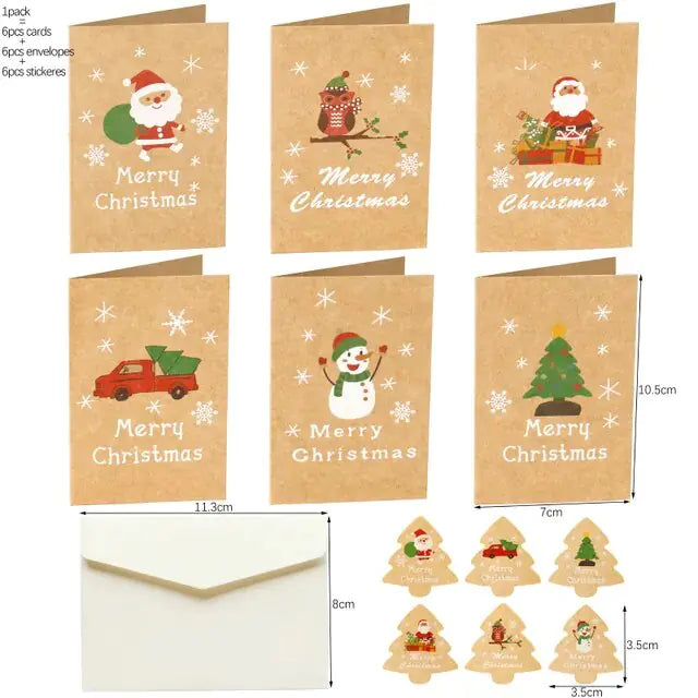 Merry Christmas Fold Small Greeting Cards