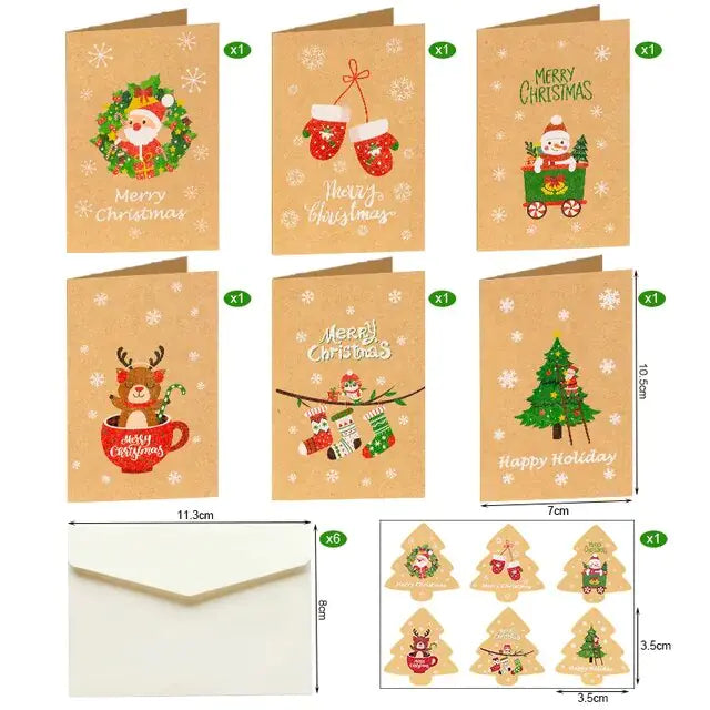 Merry Christmas Fold Small Greeting Cards