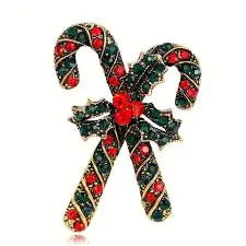 Rhinestone Crystal Christmas Enamel Brooch Pin