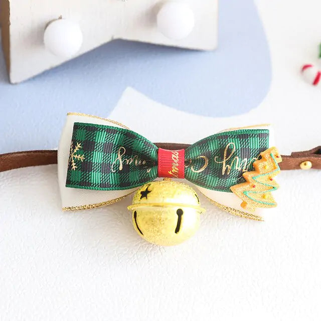 Christmas Pet Collar Bow Tie