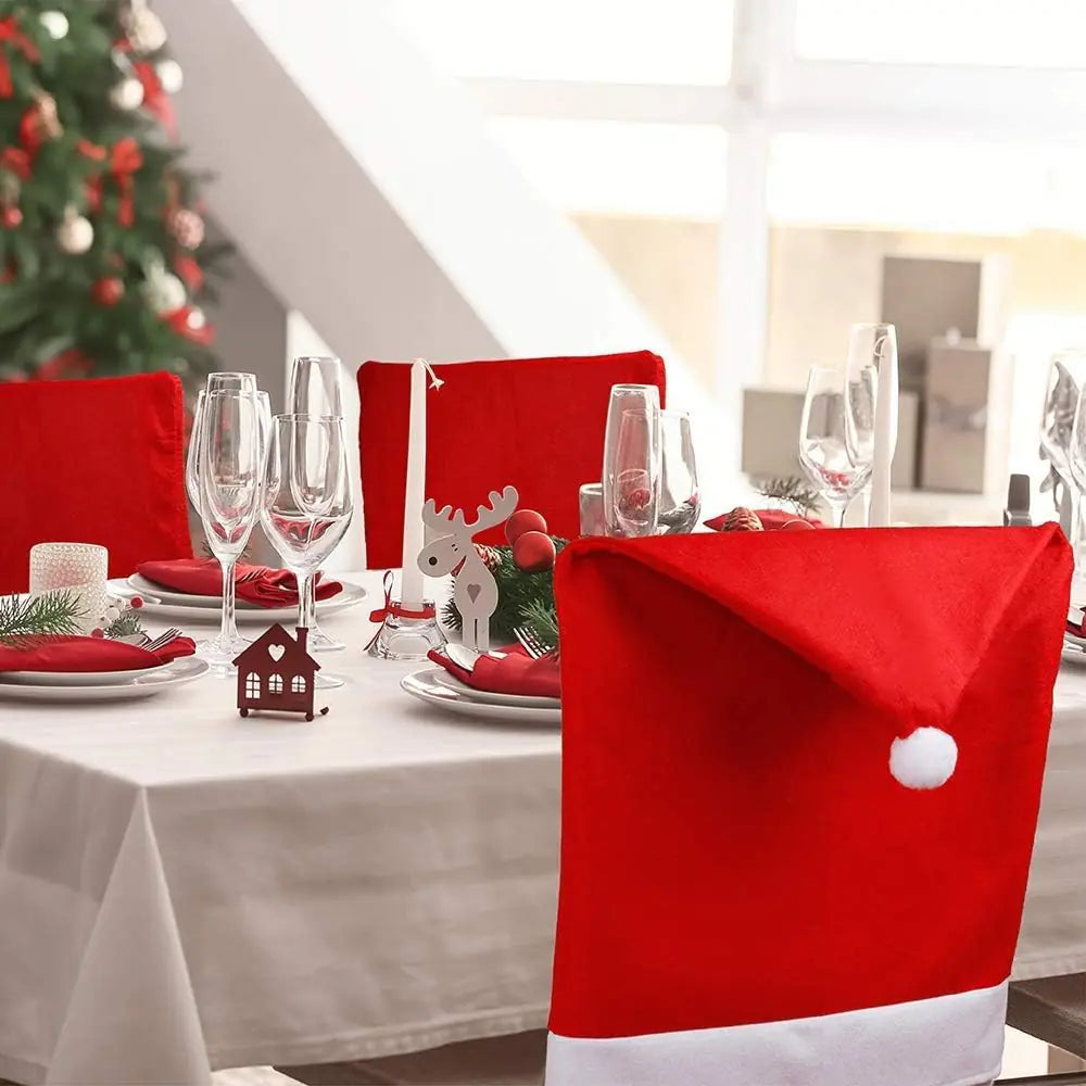 Christmas Santa Hat Chair Covers