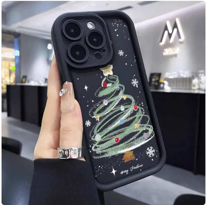 Festive Christmas Tree Silicone Phone Case