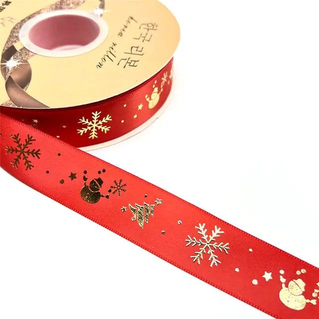 Ribbon Printed Christmas Design Decoration Gift Packing