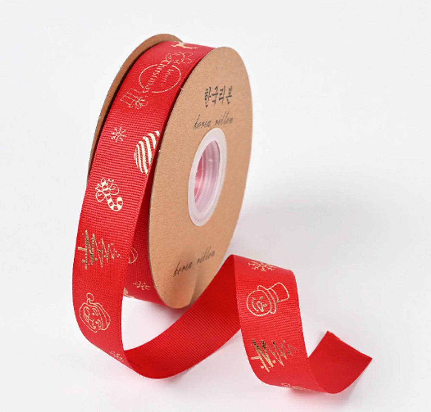 Ribbon Printed Christmas Design Decoration Gift Packing