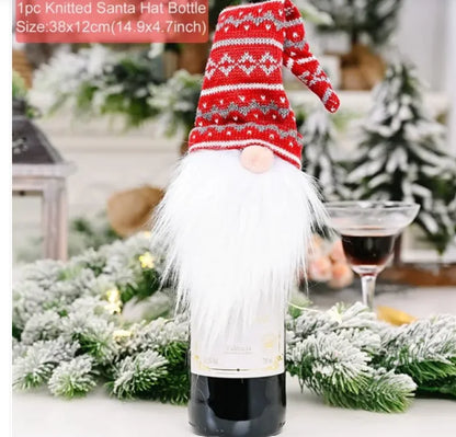 HolidayCheers™ Christmas Wine Bottle Cover – Festive Holiday Decoration